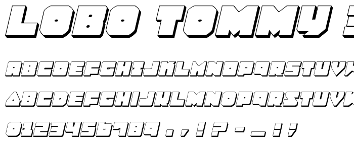 Lobo Tommy 3D Italic font